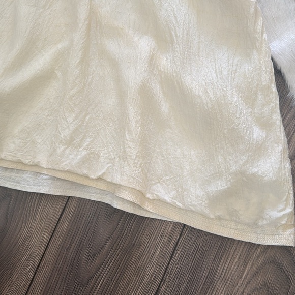 Raw silk organic  bohemian style Cream Long Sleeve Dress - Picture 7 of 7